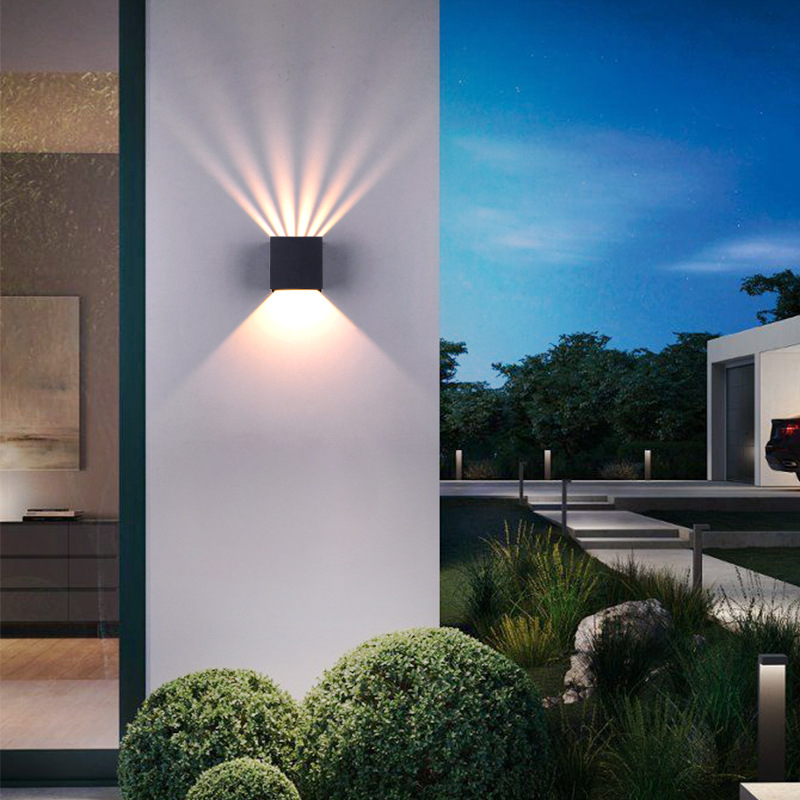 Outdoor wall lamp, bedroom, bedside, living room, outdoor staircase, corridor, hotel, square LED, modern, simple and waterproof wall lamp details Picture