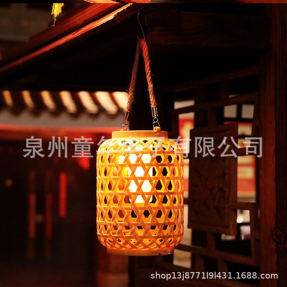 Solar lamps, Spring Festival lanterns, festival lanterns, imitation rattan woven courtyard outdoor lanterns, decorative lanterns, Chinese bamboo woven lanterns Specification drawing