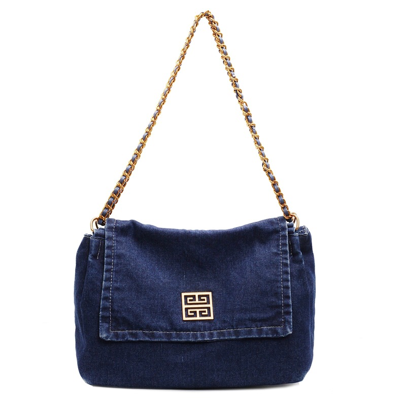 Casual commuting large-capacity denim women's bag 2025 new style versatile chain single-shoulder crossbody bag Tote bag Item Picture