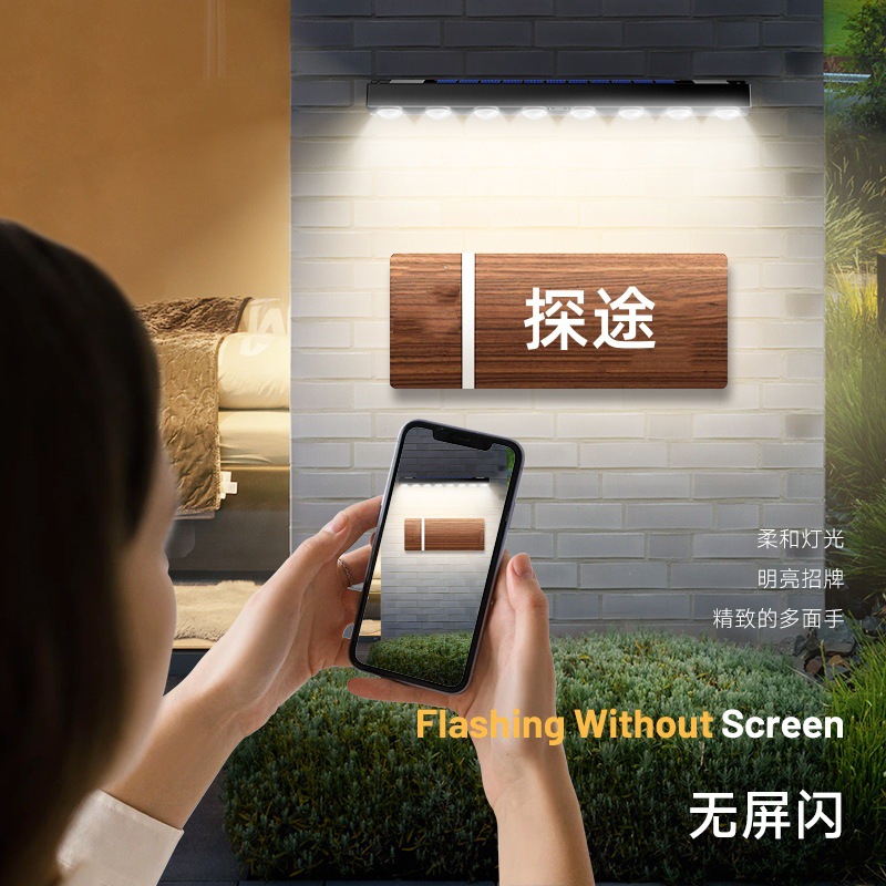 New solar lamps, outdoor garden lamps, colored warm light, household wall lamps, shop sign lighting, atmosphere, wall-washing light strips details Picture
