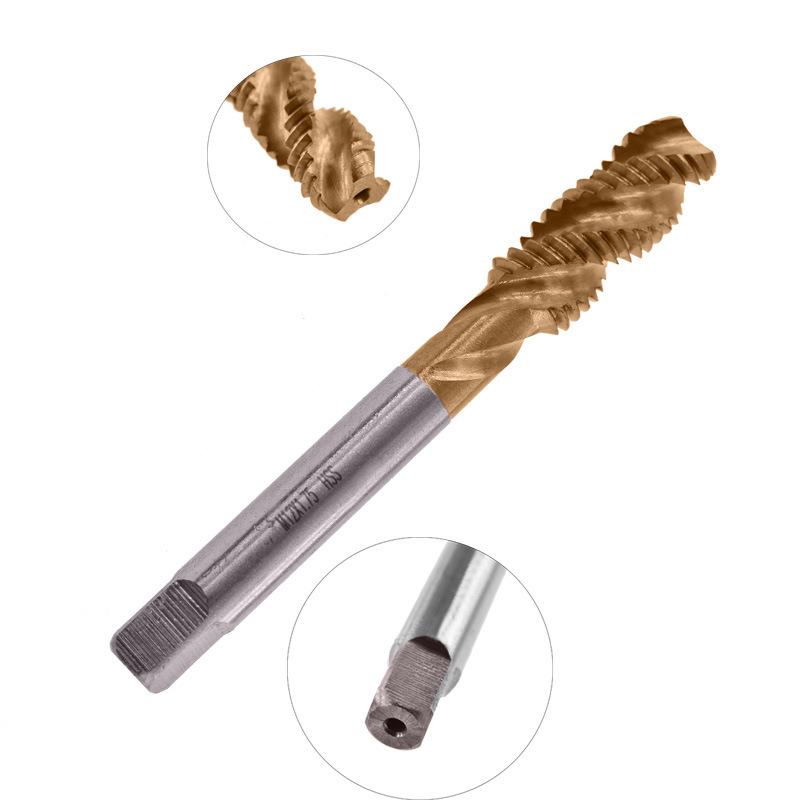 Wholesale of cobalt-containing machine taps for metal drilling, national standard coarse thread taps, blind hole tapping, square handle spiral taps Specification drawing