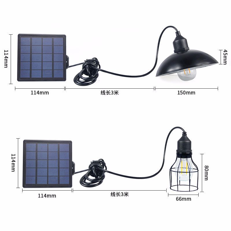 Yinglang solar chandelier, outdoor courtyard garden, corridor, outdoor solar hanging lamp, ironwork retro lamp Item Picture