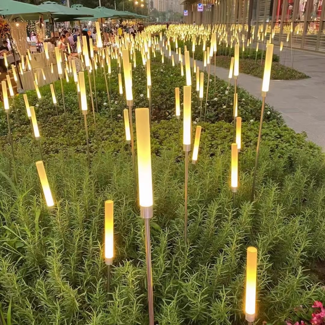 Luminous reed lamp, outdoor solar acrylic frosted rod, bubble reed rod, courtyard landscape ground insert lawn lamp details Picture