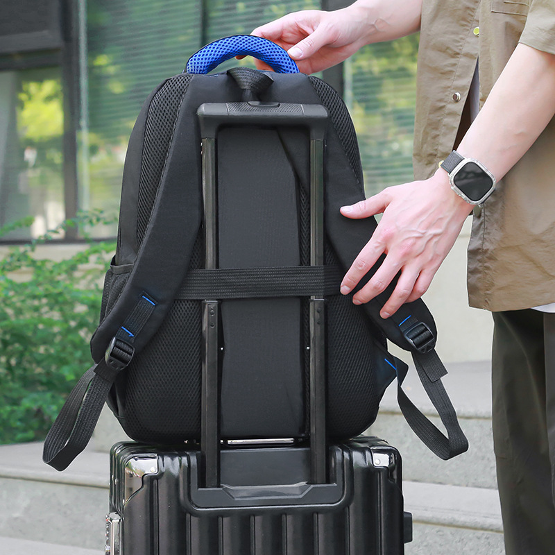 New large-capacity men's casual and simple backpack, travel computer backpack, and schoolbag for junior high school, senior high school and college students Specification drawing