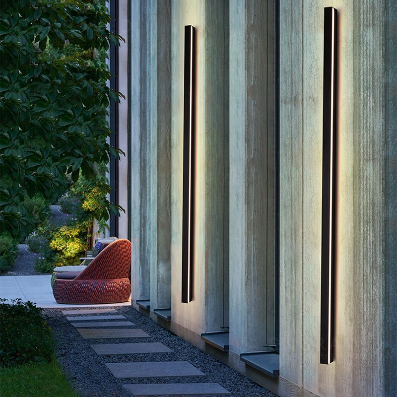 Bedside corridor wall lamp, minimalist long strip lamp, indoor villa wall lamp, courtyard lamp, engineering led wall-washing lamp, background details Picture