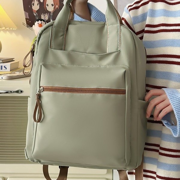 Japanese-style warm-colored commuter bags, large-capacity backpacks, backpacks, computer bags, men's and women's schoolbags, casual and fashionable travel bags details Picture