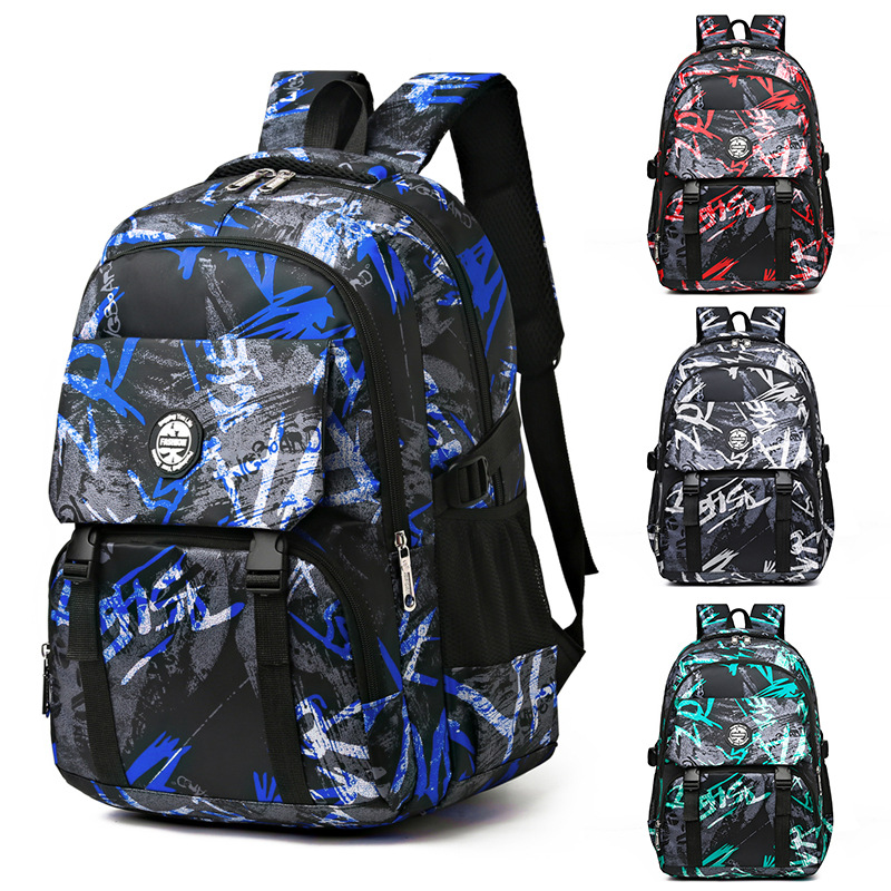 Cross-border wholesale backpacks, Korean-style trendy schoolbags for junior and senior high school students, fashionable camouflage travel, large-capacity computer backpacks full figure