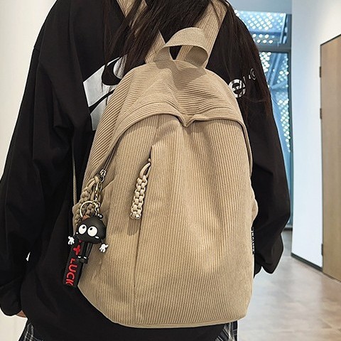 Japanese-style Instagram autumn and winter girl solid-color schoolbag, school style, high school and junior high school student backpack, versatile backpack for girls details Picture