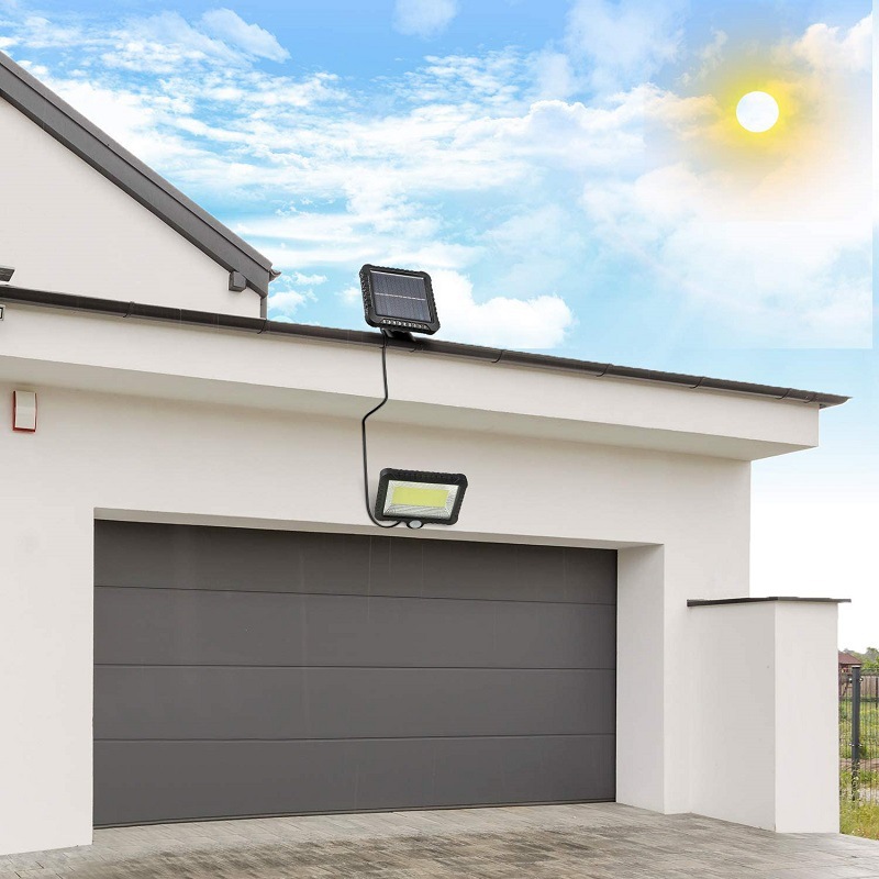 Cross-border solar split-type LED sensor light, integrated floodlight, outdoor courtyard street lamp, wall lamp, lighting lamp Application Scenario