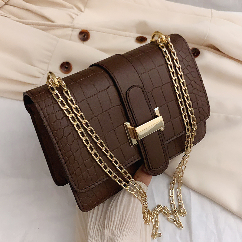 Women's single-shoulder bag with stone pattern crossbody bag, 2022 Spring new style embossed solid color small square bag, cross-border wholesale full figure