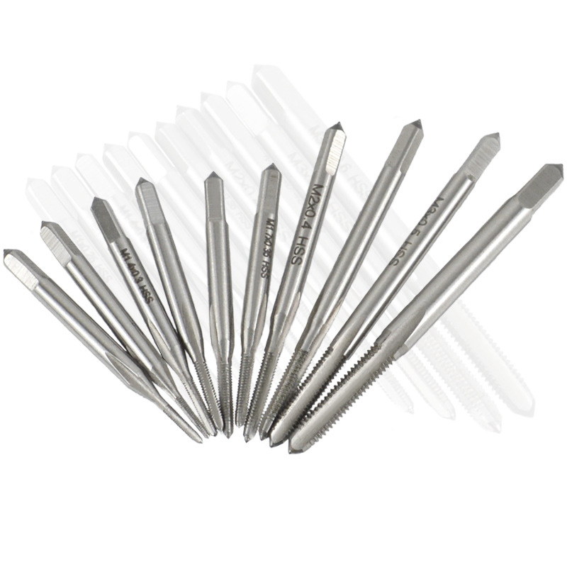 10PC mini straight slot high-speed steel small tap HSS6542 high-speed steel material tapping drill bit full figure