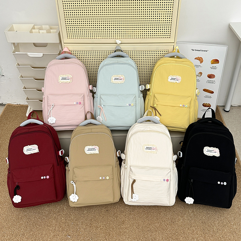 High-appearance-level ins-style schoolbag for girls, junior high school girls, senior high school and college students, lightweight, simple and fresh backpack details Picture