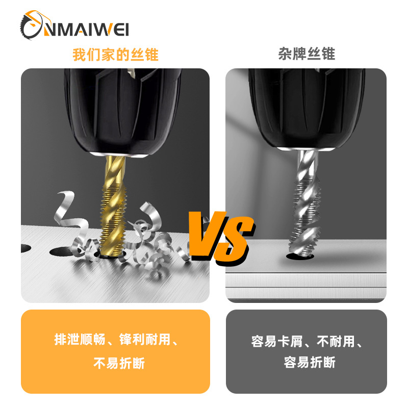 Factory direct sales of titanium-coated spiral tip taps, stainless steel special taps, national standard m3-m20 machine taps Application Scenario