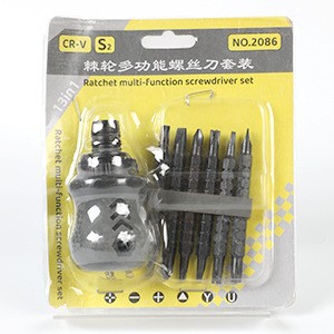 Radish head cross-head screwdriver, small screwdriver with magnetic replaceable head, mini rubber-coated dual-purpose short handle undefined