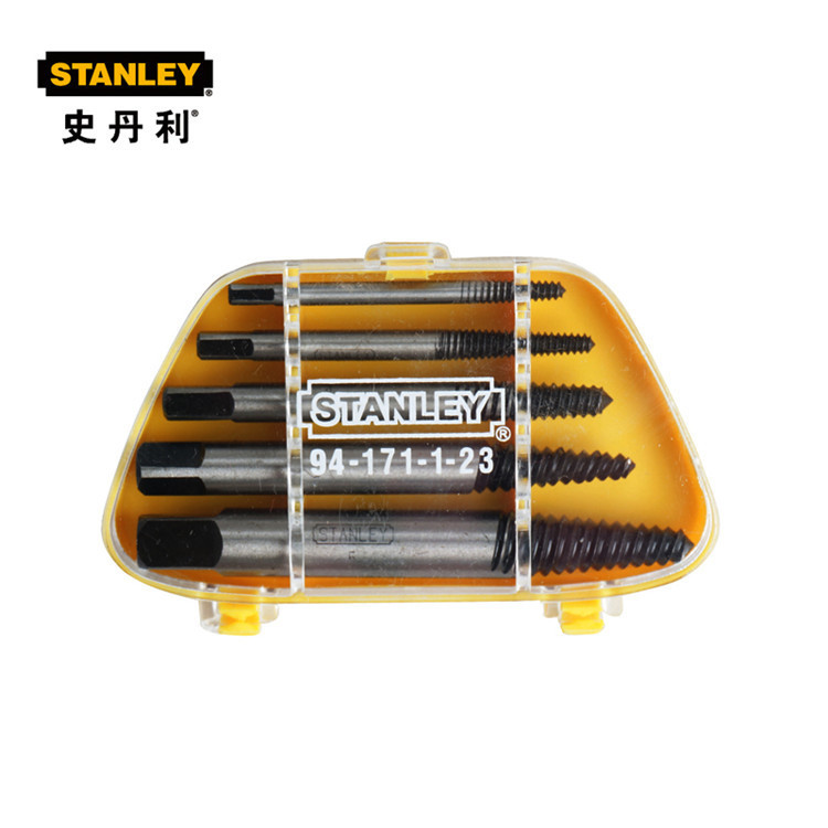 Stanley 5-piece set of broken screw remover, universal reverse thread remover, broken thread tap, screw thread retraction tool Item Picture