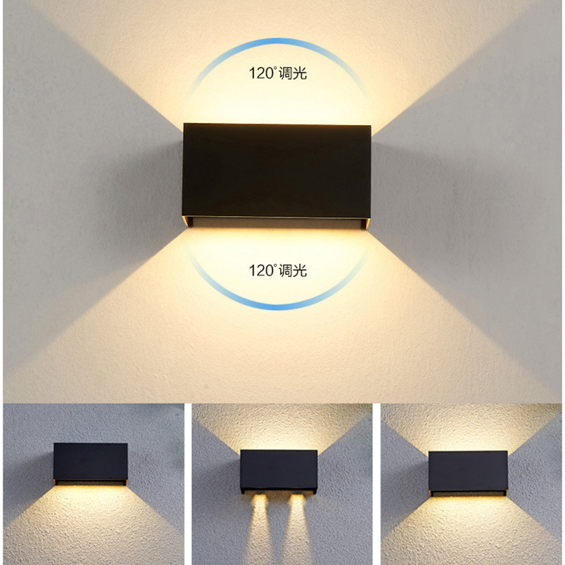 Factory wholesale led outdoor waterproof wall lamps, square living room, bedroom, bedside rechargeable human body sensor lamps, adjustable brightness details Picture