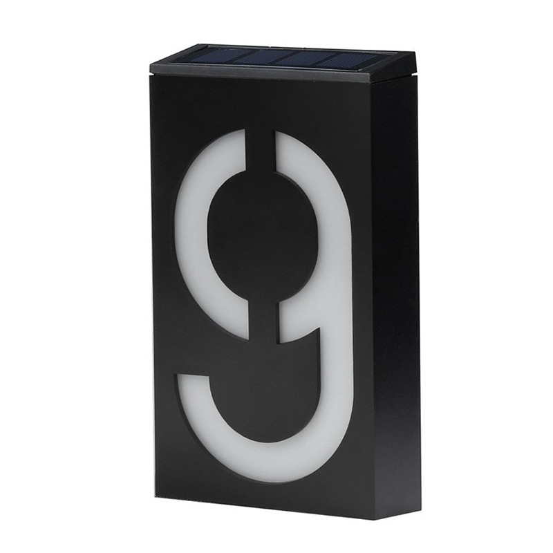 Solar-powered house number lights for villas and hotels, LED house numbers 0-9, exterior wall lamps, RGB, are selling well across Amazon Application Scenario