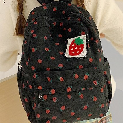 2024 New student cute schoolbag, large-capacity backpack, cartoon strawberry backpack, high appearance level schoolbag for autumn and winter Specification drawing