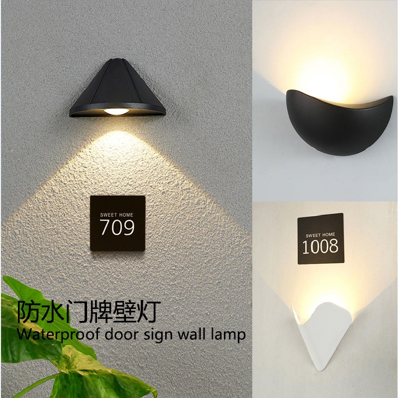 LED outdoor waterproof wall lamps, modern and simple corridor lights, exterior column head lights, villa storefront signboard spotlights full figure
