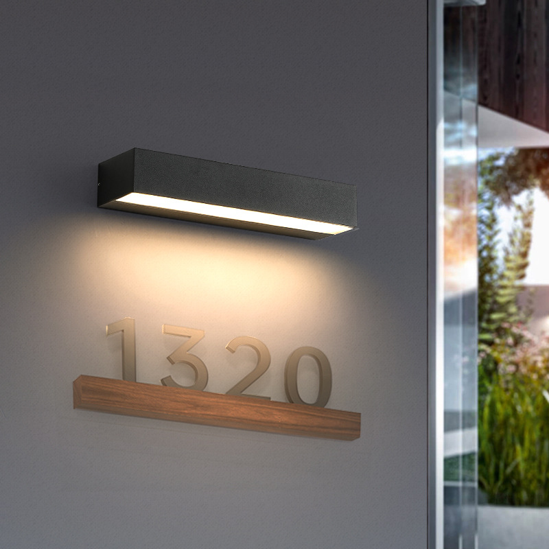 Cross-border outdoor long strip wall lamps, waterproof villa courtyard exterior wall lamps, outdoor wall lamps, balcony and terrace sign wall-washing lamps Application Scenario