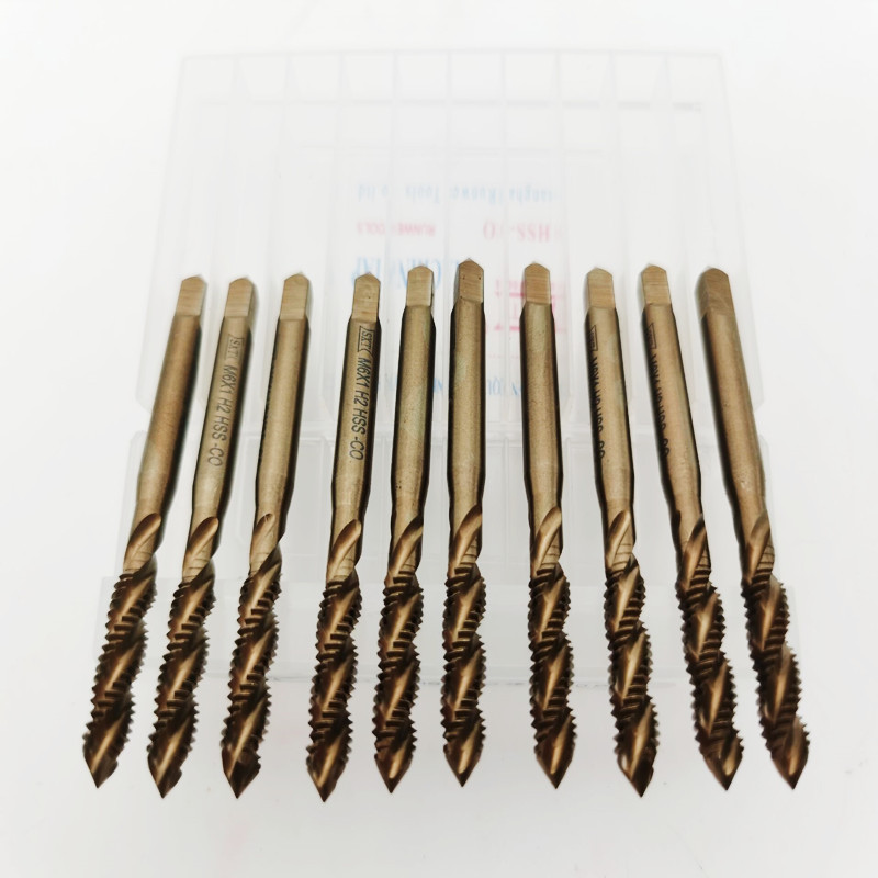 "SXT" Cobalt-containing roasted yellow spiral tap tip, SS-CO high-speed steel machine tap M3-M16 Item Picture