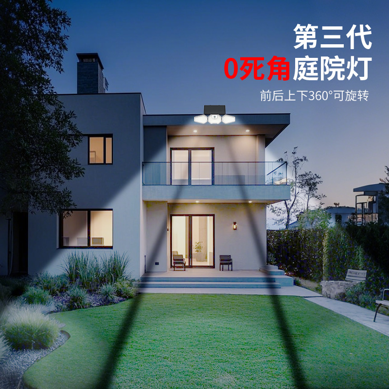 2025 new solar garden lamp, outdoor waterproof human body sensor lamp, villa gate, balcony and household lighting lamp full figure