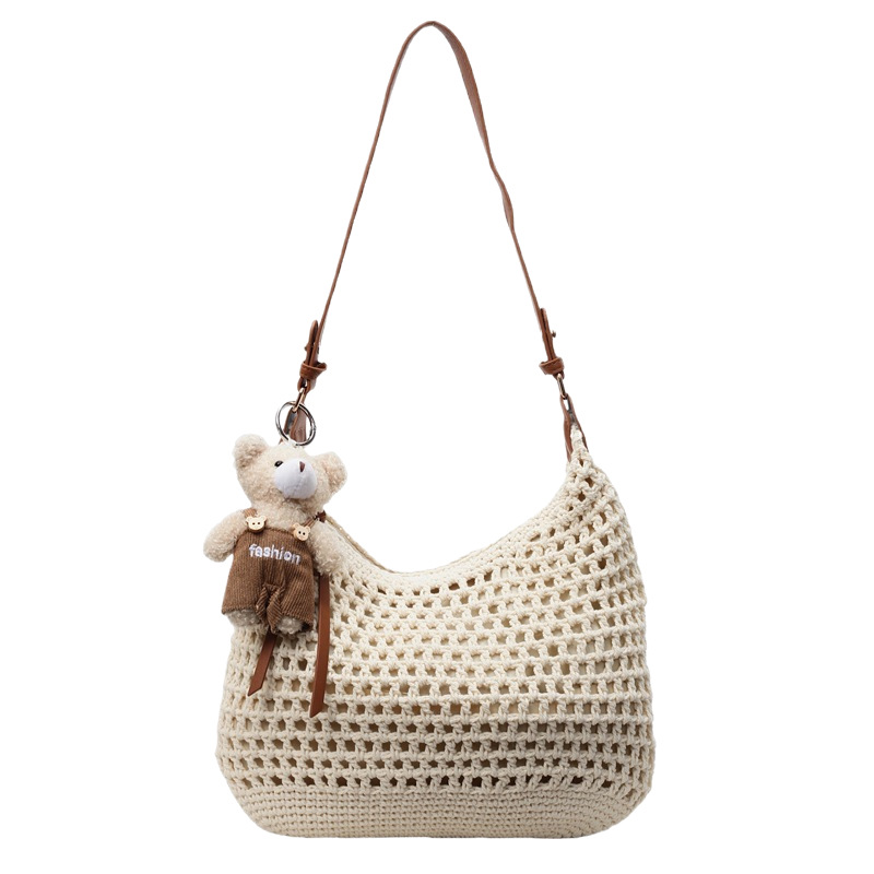 2025 New summer casual straw woven large-capacity underarm bag, a women's forest-style artistic and laid-back single-shoulder crossbody bag Item Picture