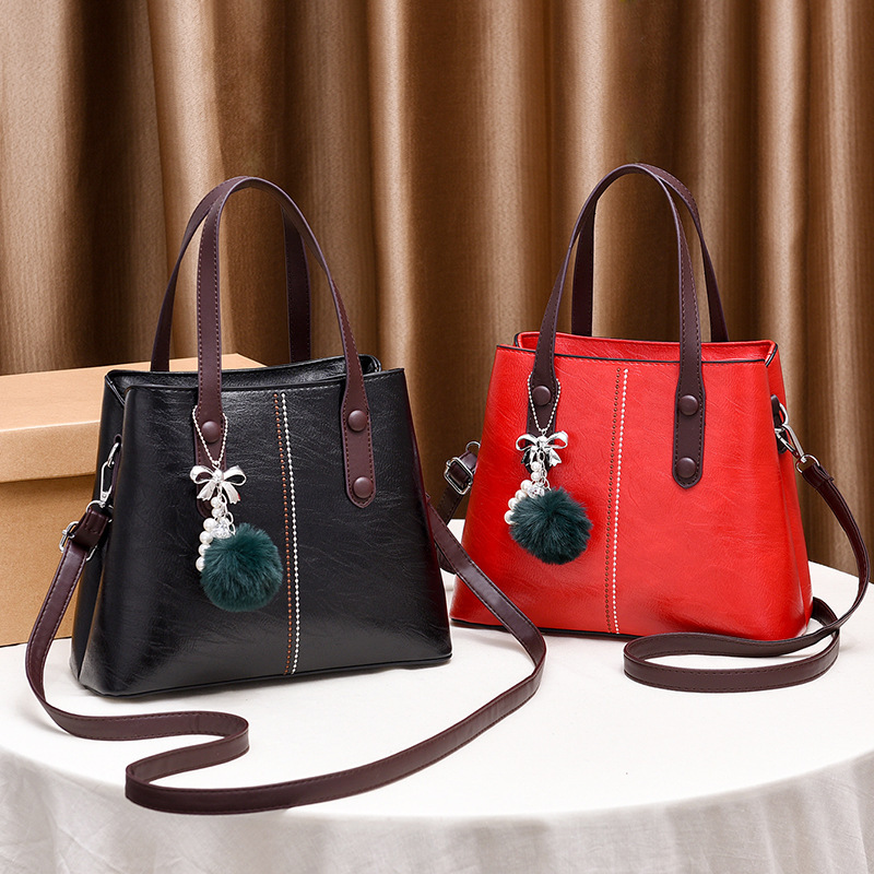 Two-piece set of foreign trade large bags 2022 new style fashionable handbags, commuter women's single-shoulder bags, cross-border mother-and-child bags consignment Specification drawing