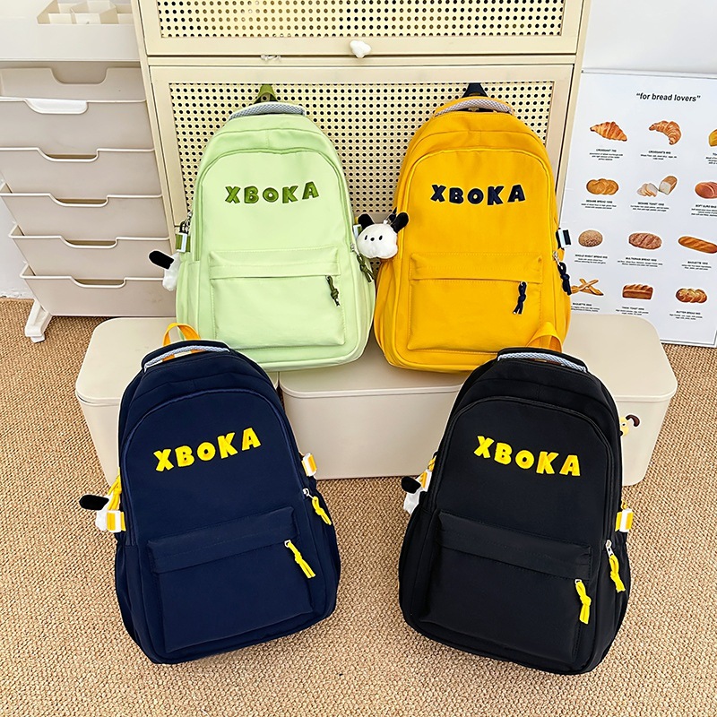 2025 New schoolbag for girls' junior high school birthday series, large-capacity college student casual backpack, letter backpack for junior and senior high school full figure