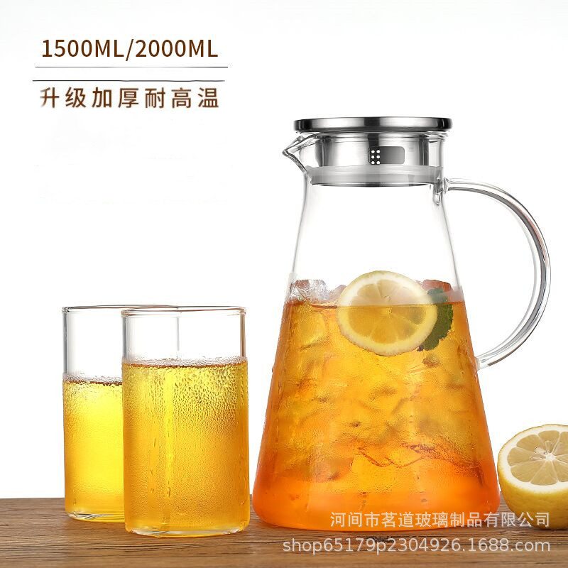 Creative cold water kettle, Nordic Danish kettle, large-capacity cold water kettle, high borosilicate glass flower teapot, juice kettle full figure