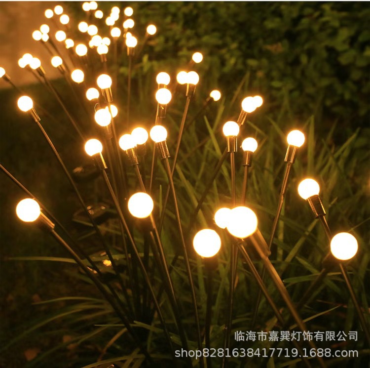 Solar outdoor garden lights, LED firefly lights, ground insert lights, lawn lights, decorative lights, string lights, ambient lights Specification drawing