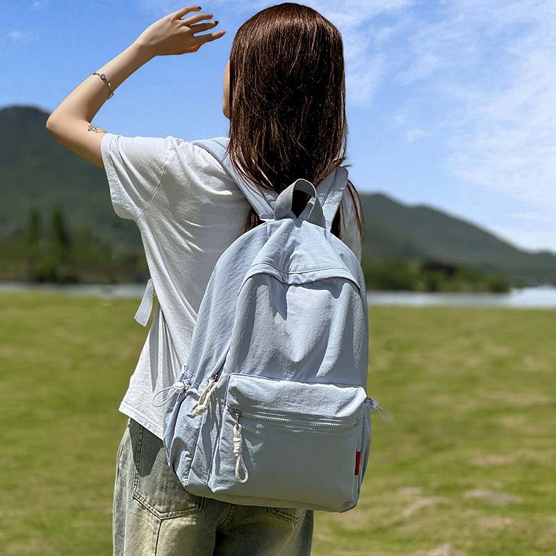 New ins Japanese-style solid-color backpacks for girls, junior high school students, college students, and travel lightweight backpacks Specification drawing