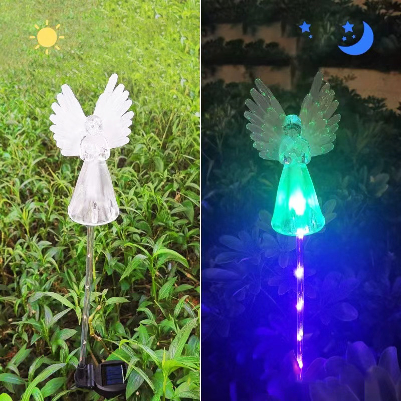 Solar led ground socket lights, fiber optic angel solar lights, lawn lights, lighting lamps, outdoor landscape lights details Picture