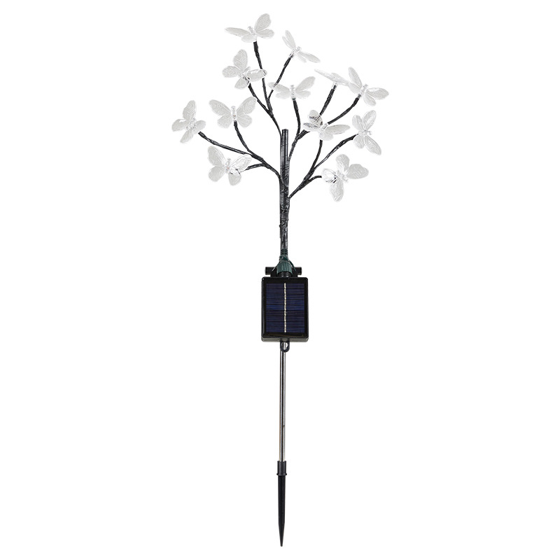 2024 New cross-border bestseller Solar butterfly branch light, firefly LED courtyard outdoor lawn ground plug light Item Picture