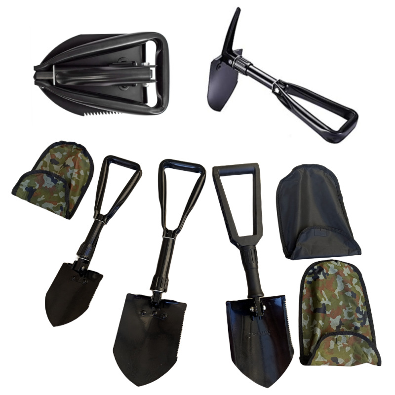 Cross-border folding shovels, garden digging, outdoor camping, car travel, beachcombing, convenient folding shovels, garden tools full figure