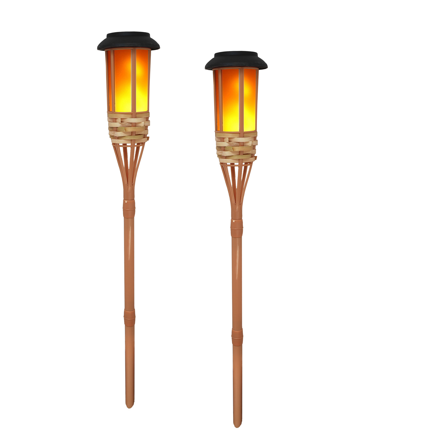 Bamboo solar flame lamp, bamboo imitation solar flame lawn lamp factory supply Specification drawing
