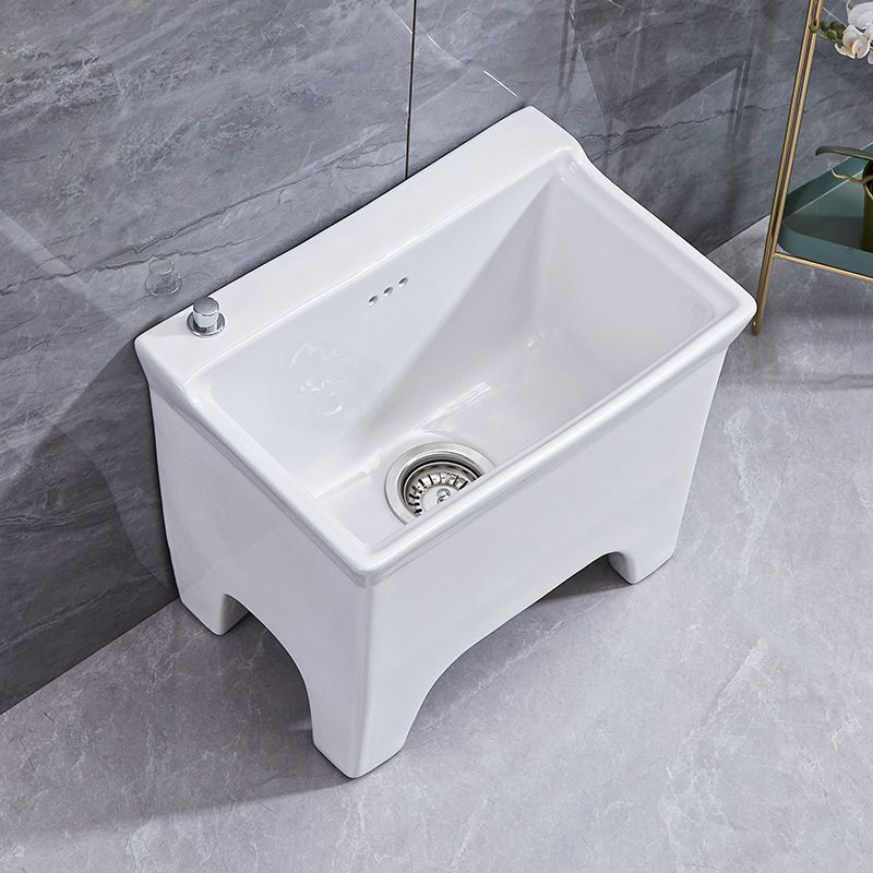 Ceramic small floor-standing mop sink, balcony large mop sink, mop sink, washbasin with legs and high feet, bathroom for home use full figure