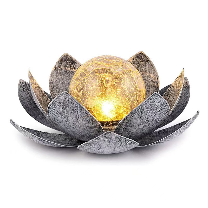 Amazon's in-stock solar lotus lamps, garden crack lotus lamps, ground plug landscape lamps, waterproof garden ice hockey lamps full figure