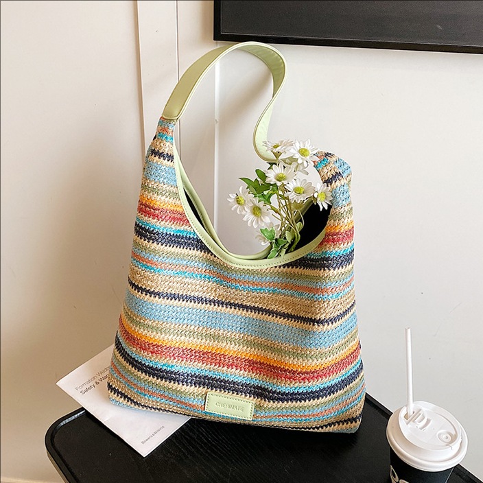 A trendy and fashionable bestseller handbag for women in 2025, a new Korean-style versatile single-shoulder bag with simple woven underarm bucket full figure