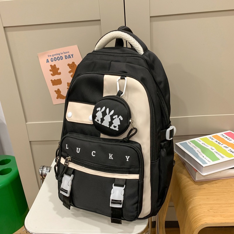 Japanese-style Harajuku style simple backpack with small bags, men's schoolbag and women's Korean-style student backpacks for boys and girls, neutral street backpacks details Picture