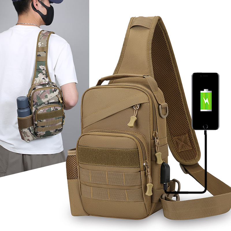 Factory wholesale of new men's and women's outdoor single-shoulder crossbody bags, small backpacks, travel and cycling multi-functional tactical bags full figure