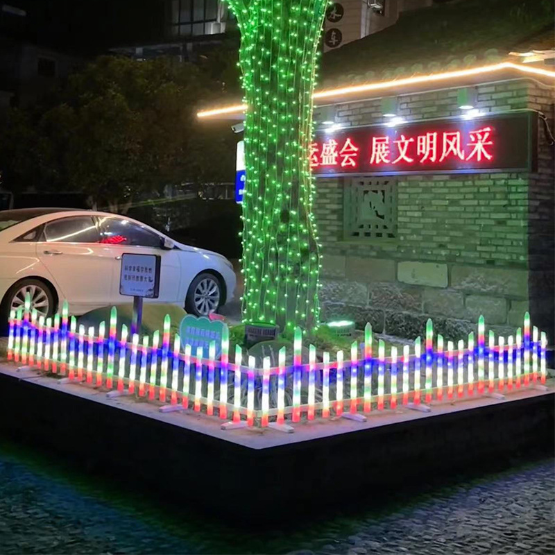 Wholesale outdoor solar lawn lights, Christmas tree fence lights, colored lights, garden and courtyard atmosphere decoration fence lights details Picture