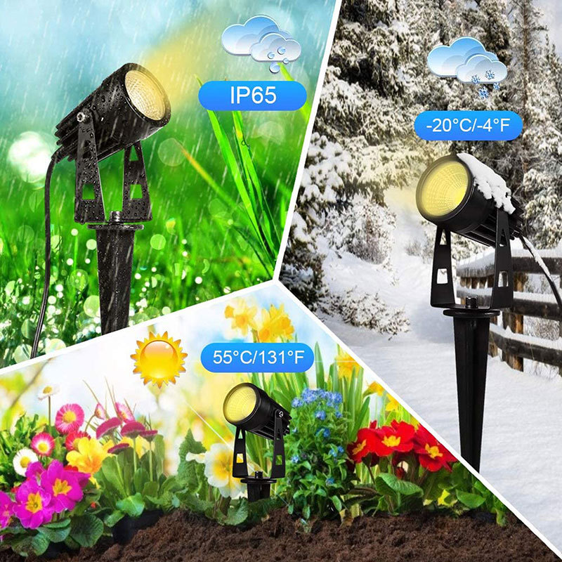 LED ground insertion lights, garden and grassland lights, RGB projection lights, ambient lights, illuminated tree lights, courtyard landscape lights, remote control dimming Application Scenario