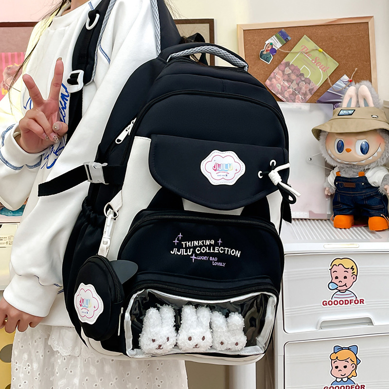 2025 New ins cute Pain Bag Backpack for Girls, junior high school girls, senior high school students, large-capacity backpack details Picture