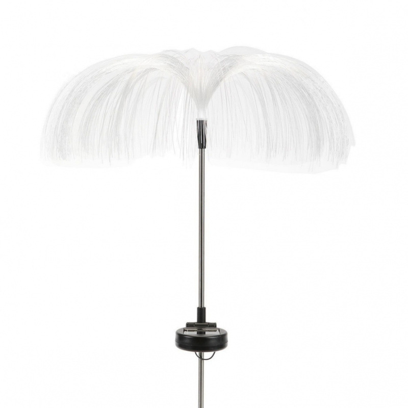 New 7-color color-changing solar ground plug light, fiber jellyfish light, acrylic rod, lawn, outdoor and courtyard decorative light Item Picture