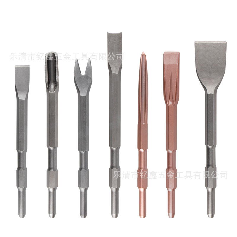 Square-handled four-pit electric hammer, widened ultra-thin flat chisel, hexagonal handle electric pick, extended wall chisel, concrete wall slotting drill bit Application Scenario