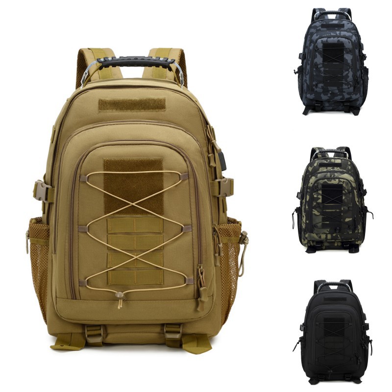 Outdoor sports hiking bag, large-capacity Oxford cloth camouflage tactical backpack, men's large-capacity multi-compartment backpack full figure