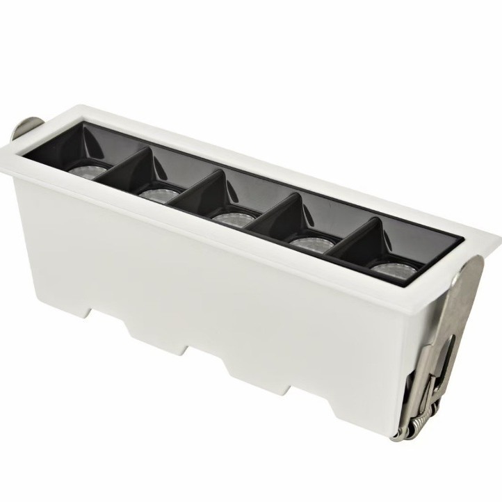 Grille light, led strip light, anti-glare spotlight, home living room, corridor background, no main light Application Scenario