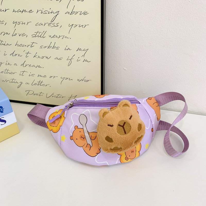 New Winter 2024 cartoon cute children's bags, boys' and girls' accessories, small chest bags, casual travel princess waist bags Specification drawing