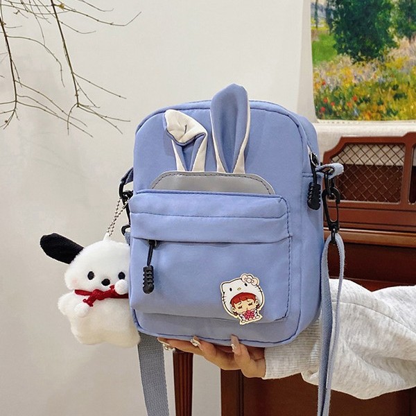 A new Korean-style cute rabbit-ear backpack for primary school students, suitable for both men and women, and a Japanese-style cute crossbody bag for young girls Specification drawing